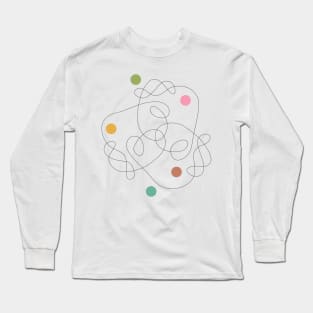 One Line Drawing Mid Century Modern Long Sleeve T-Shirt